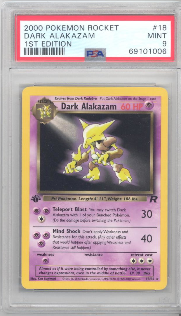 Pokemon on sale Dark Alakazam 1st edition