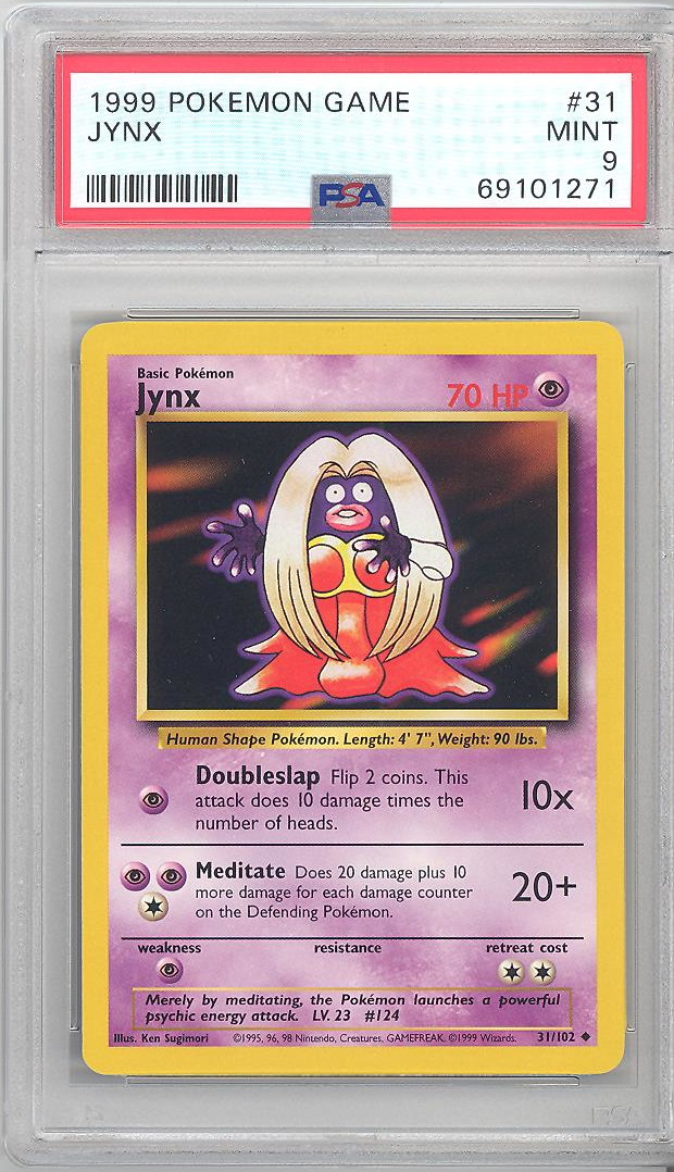 PSA 9 - Pokemon Card - Base 31/102 - JYNX (uncommon) - MINT