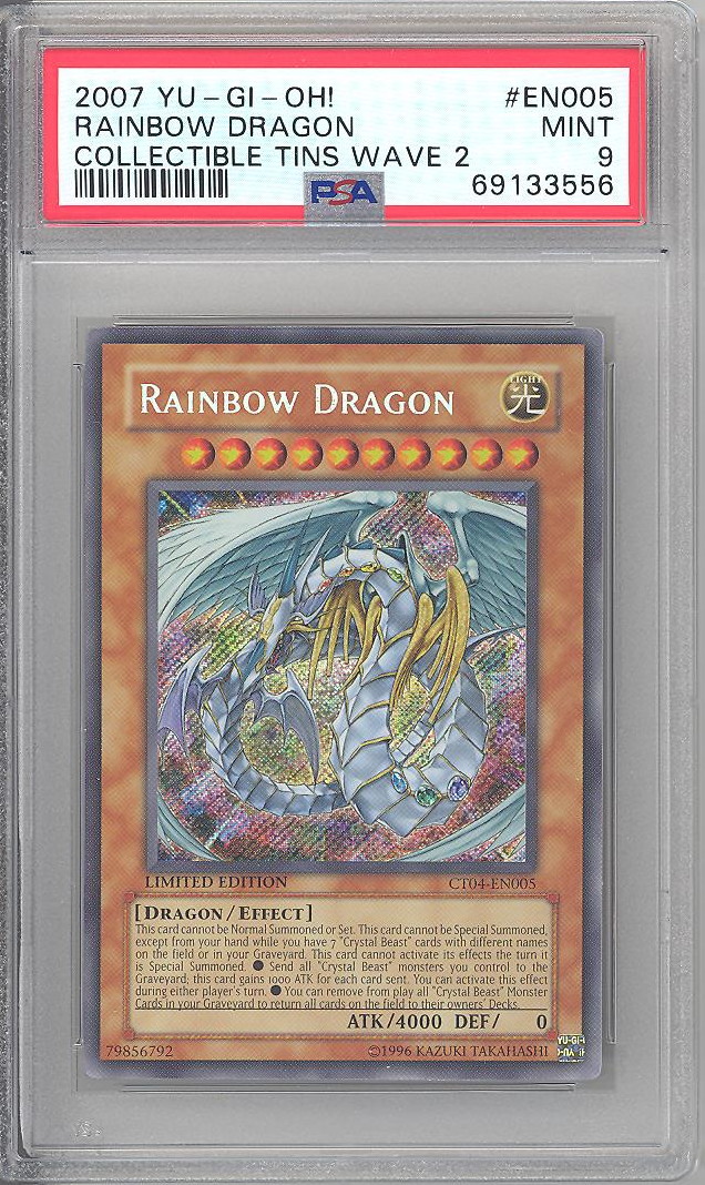 PSA 9 - Yu-Gi-Oh Card - CT04-EN005 - RAINBOW DRAGON (secret rare holo) -  MINT