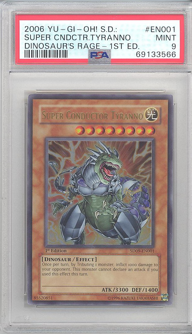 PSA 9 - Yu-Gi-Oh Card - SD09-EN001 - SUPER CONDUCTOR TYRANNO (ultra ...