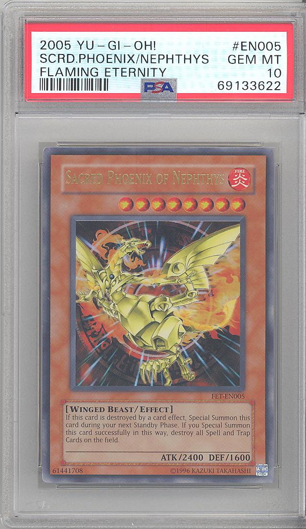 PSA 10 - Yu-Gi-Oh Card - FET-EN005 - SACRED PHOENIX OF NEPTHTHY'S (ultra  rare holo) - GEM MINT