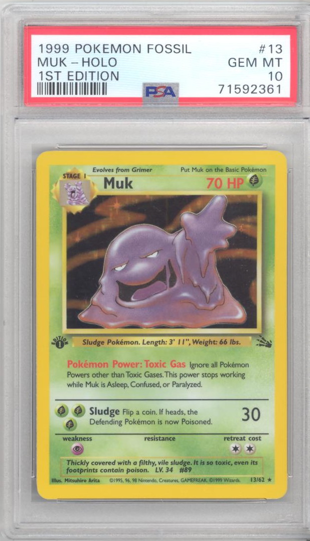 2000 POKEMON PORTUGUESE FOSSIL HITMONLEE #22 - PSA 10 GEM MINT