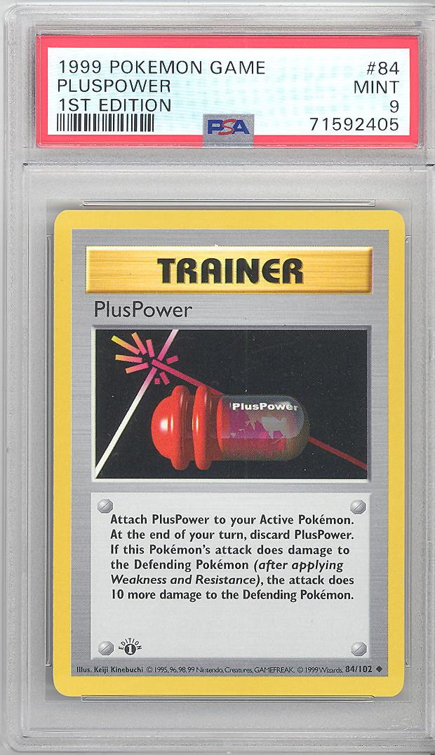 PSA 9 - Pokemon Card - Base 84/102 - PLUSPOWER (uncommon) *1st Edition* -  MINT