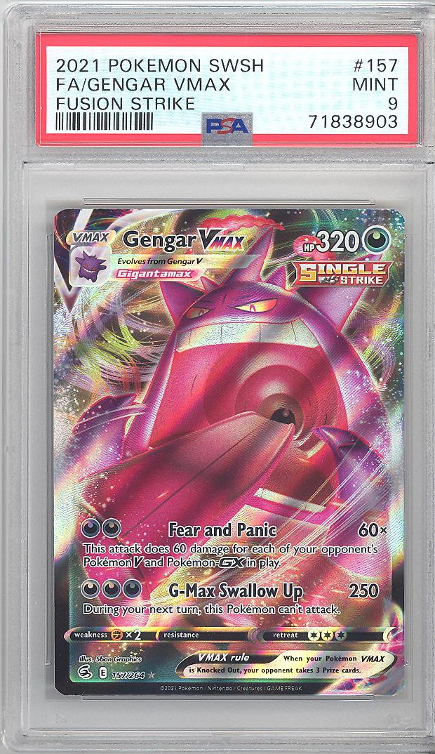 Pokemon TCG Gengar VMax Fusion Strike 157/264 Ultra Rare Values