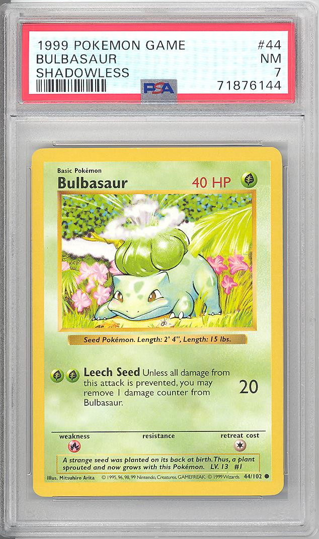 PSA 7 - Pokemon Card - Base 44/102 - BULBASAUR (common