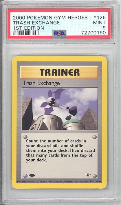 PSA 9 - Pokemon Card - Gym Heroes 126/132 - TRASH EXCHANGE (common) *1st  Edition* - MINT