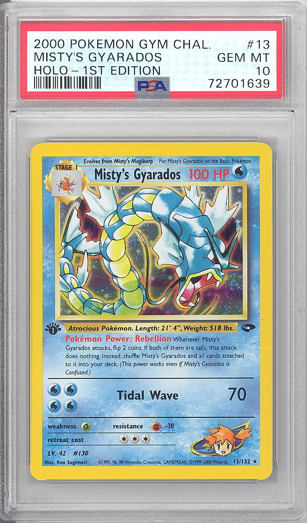 PSA 10 - Pokemon Card - Gym Challenge 13/132 - MISTY'S GYARADOS