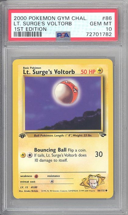 Lt. Surge's Voltorb 2000 Pokemon TCG Gym Challenge 1st Edition #86/132 -  2000 - US