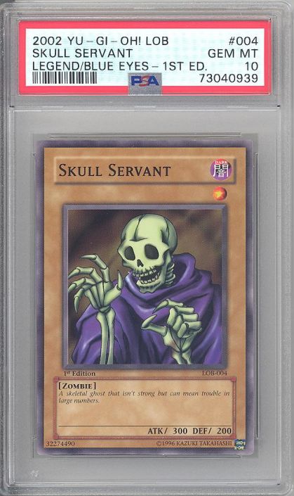 PSA 10 - Yu-Gi-Oh Card - LOB-004 - SKULL SERVANT (common) *1st Edition* -  GEM MINT