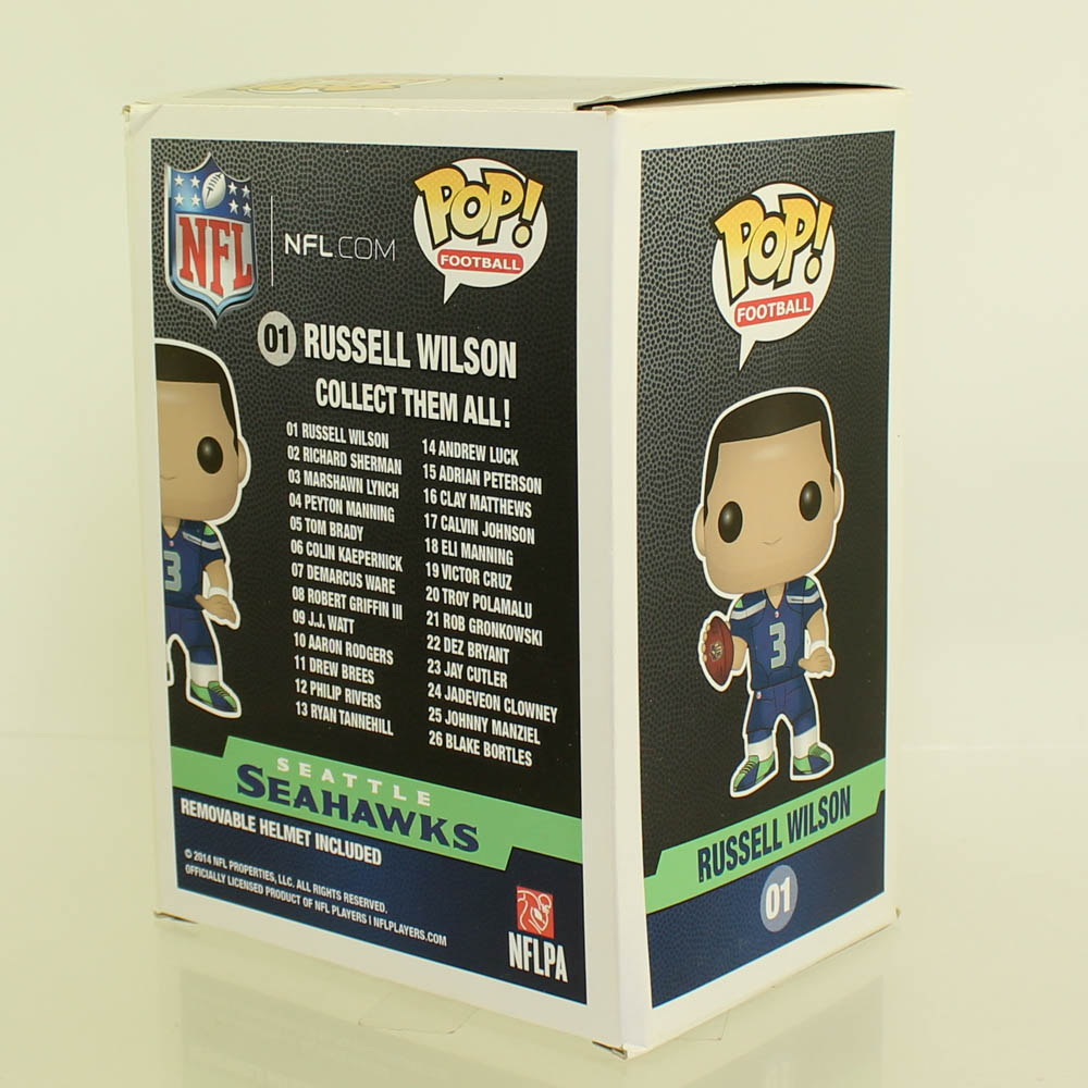 Funko POP! NFL - Vinyl Figure - RUSSELL WILSON #01 *NON-MINT BOX*:   - Toys, Plush, Trading Cards, Action Figures & Games online  retail store shop sale