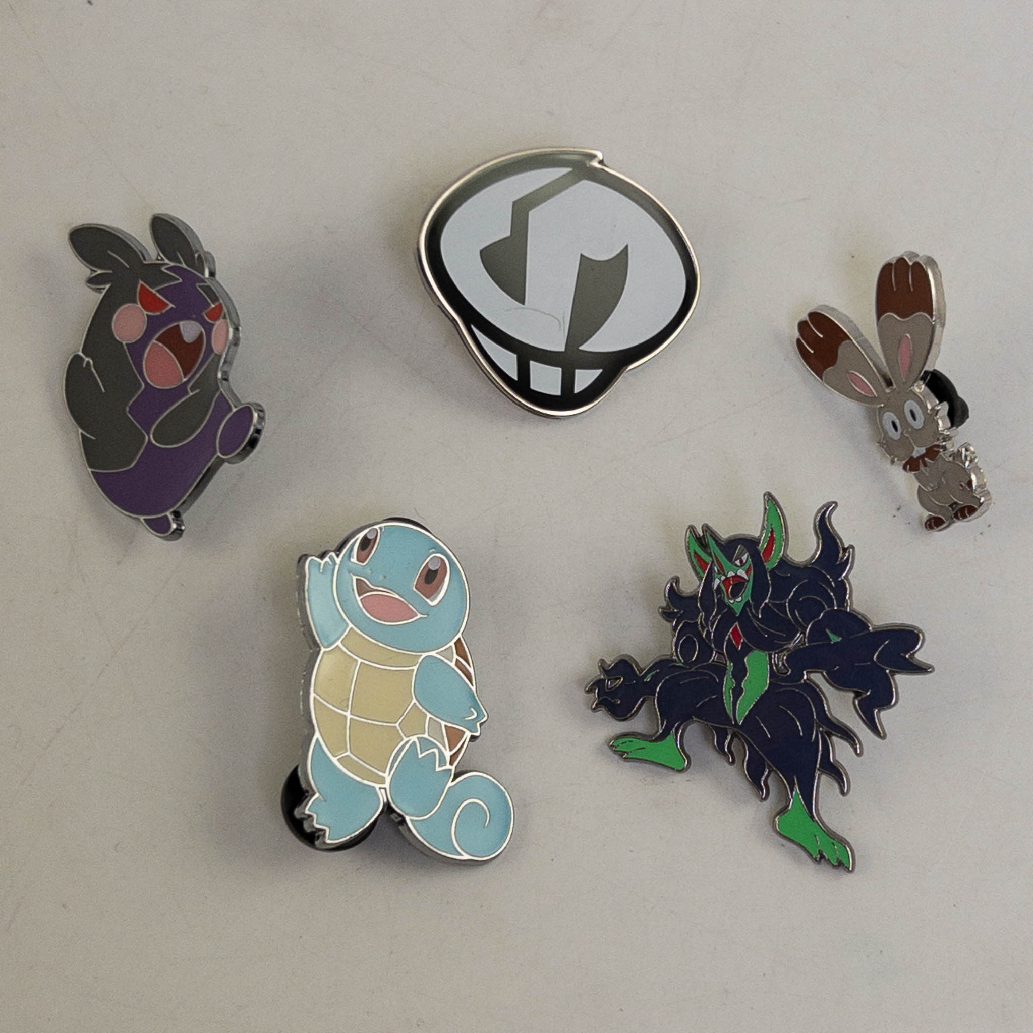 Pokemon - Lot of 5 Pins (Squirtle Morpeko Bunnelby Grimmsnarl & Team ...