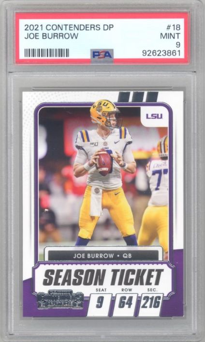 Jow Burrow selling PSA 9 RC Rookie Card