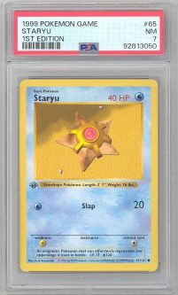 PSA 7 - Pokemon Card - Base 65/102 - STARYU (common) *1st Edition* - NM