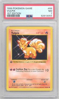 PSA 7 - Pokemon Card - Base 68/102 - VULPIX (common) *1st Edition* - NM