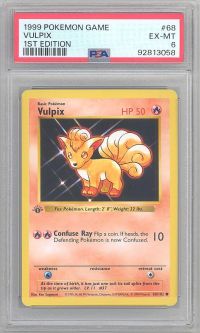 PSA 6 - Pokemon Card - Base 68/102 - VULPIX (common) *1st Edition* - EX-MT