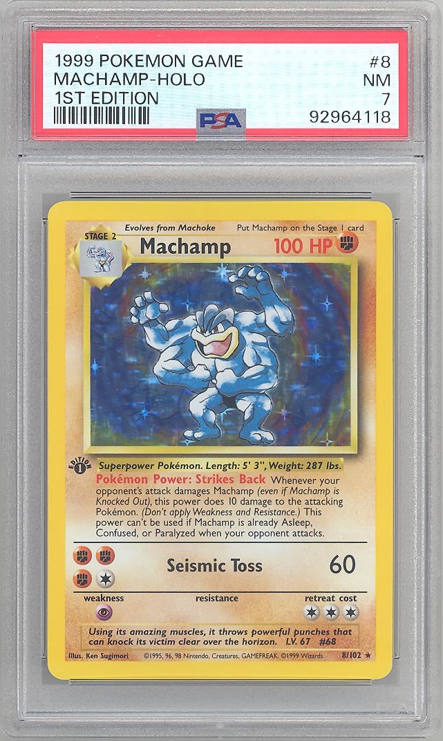 Pokemon Card Machamp 1st newest Edition Psa 7