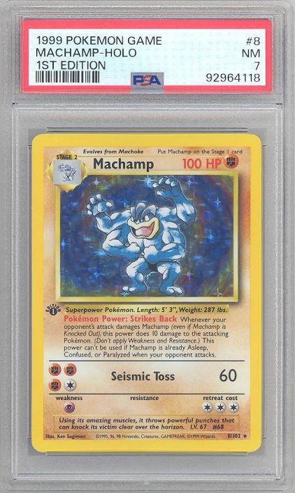 Pokemon Card Machamp 1st Edition high quality Psa 7