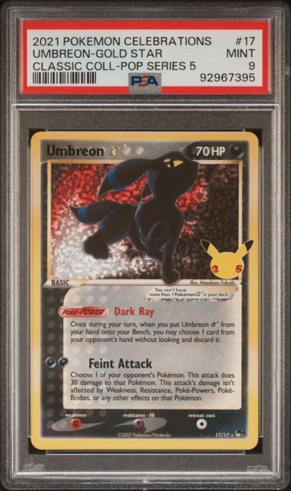 Pokémon Umbreon Gold Star Celebrations 17 - top PSA 10