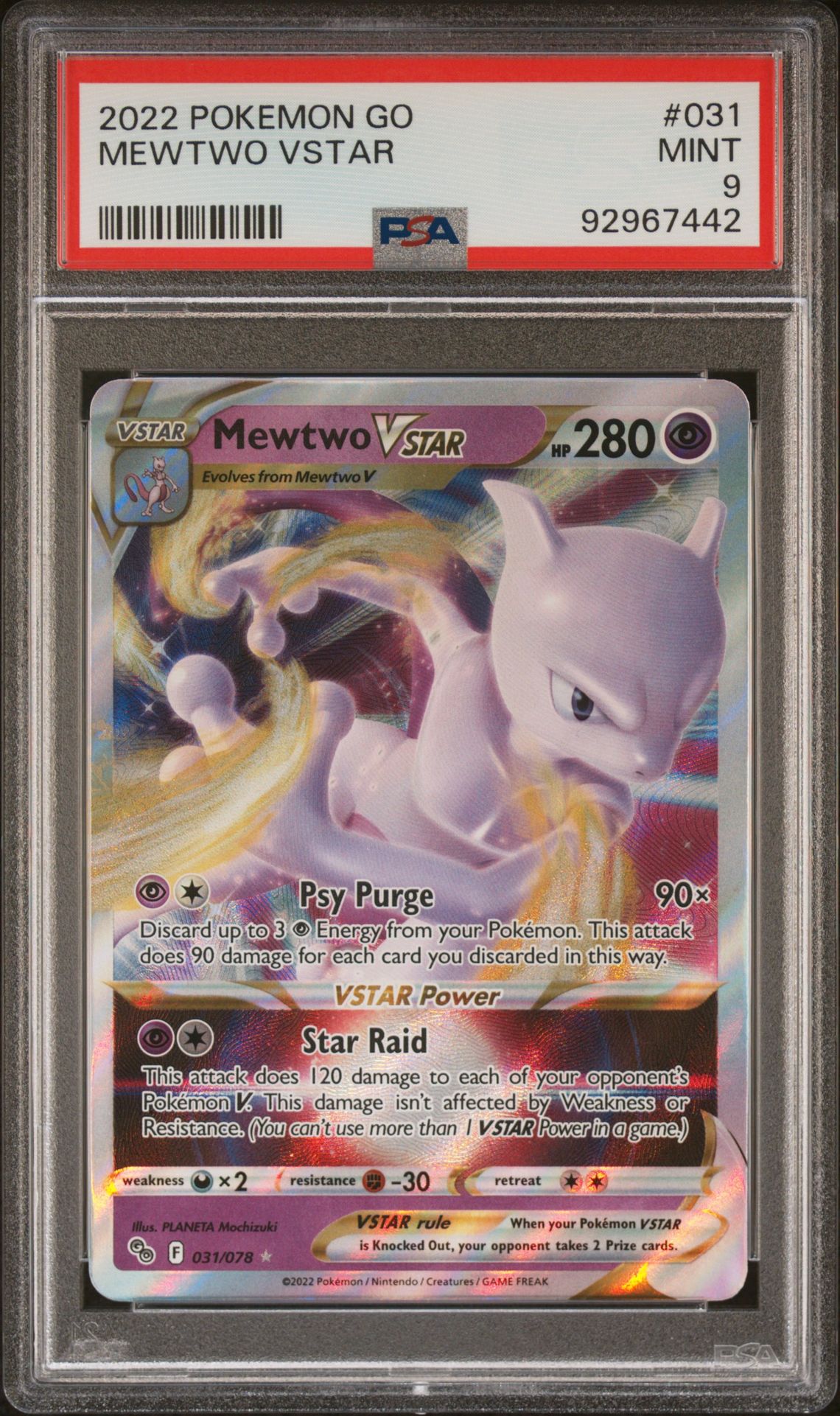 Psa Pokemon Card Pokemon Go Mewtwo Vstar Holo Foil Mint Bbtoystore Com