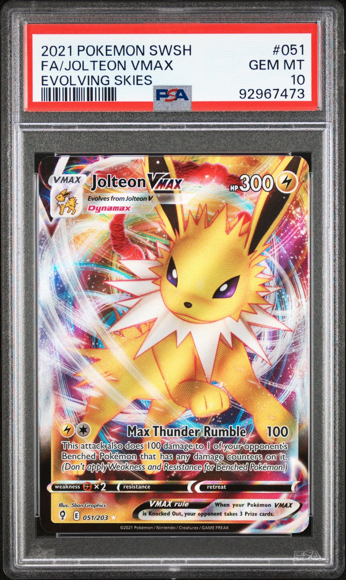 Purchases Jolteon V VMAX PSA Bundle