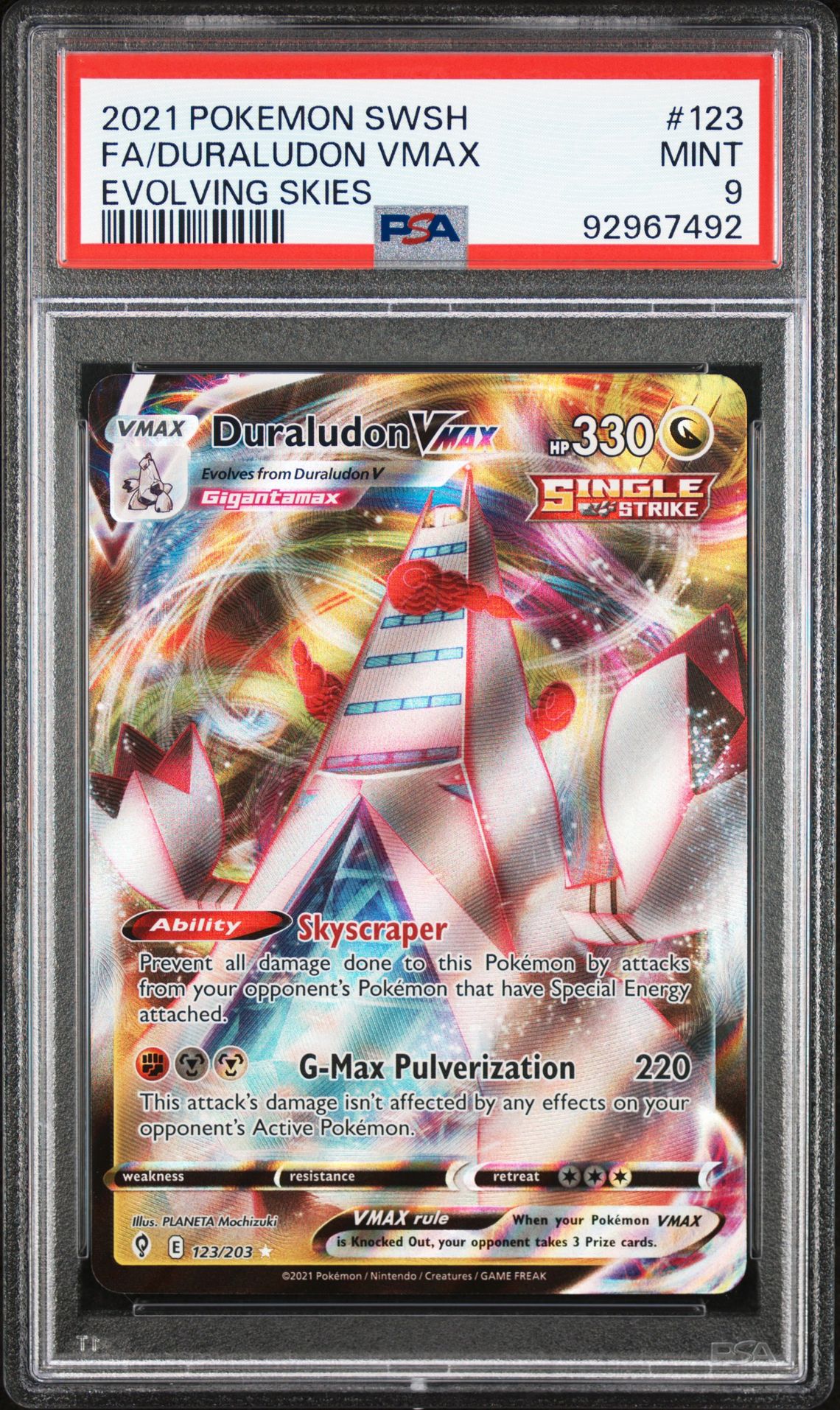 BGS 9 Mint 2021 Duraludon Vmax Evolving Skies Secret Rare #220 on sale Holo