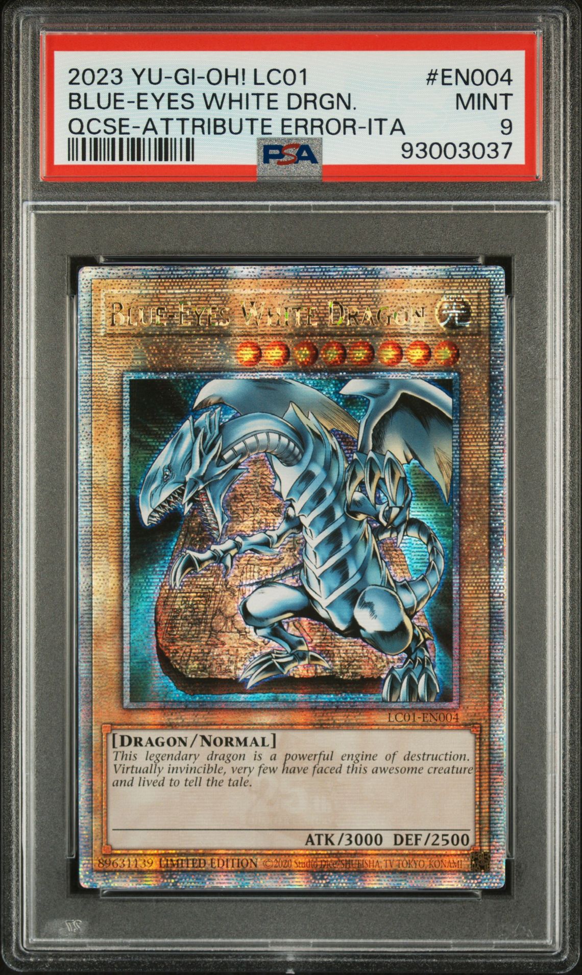 PSA 9 - Yu-Gi-Oh Card - LC01-EN004 - BLUE-EYES WHITE DRAGON (25th Quarter  Century Secret Rare Holo) : BBToyStore.com - Toys, Plush, Trading Cards,  Action Figures & Games online retail store shop