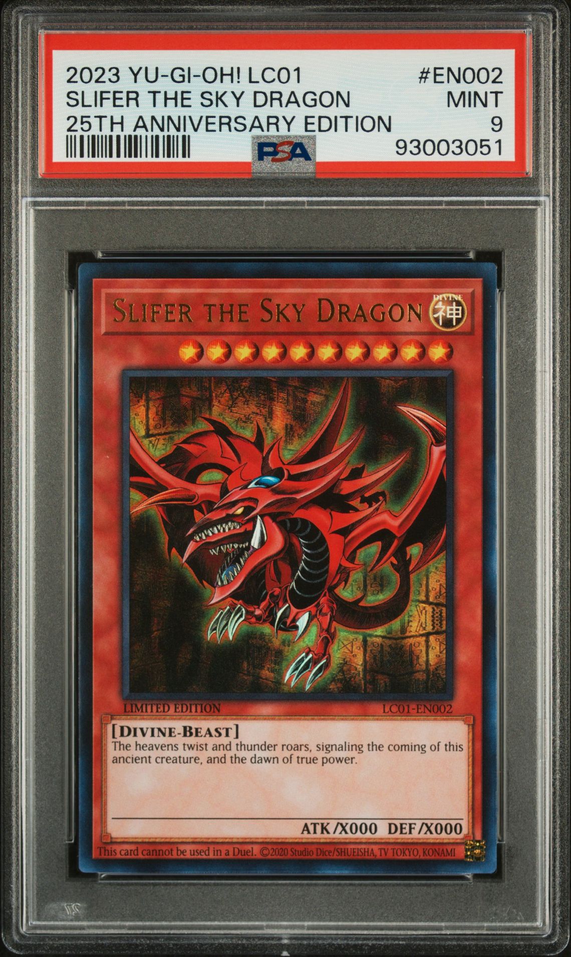 PSA 9 - Yu-Gi-Oh Card - LC01-EN002 - SLIFER THE SKY DRAGON (ultra rare  holo) - MINT: BBToyStore.com - Toys, Plush, Trading Cards, Action Figures &  Games online retail store shop sale