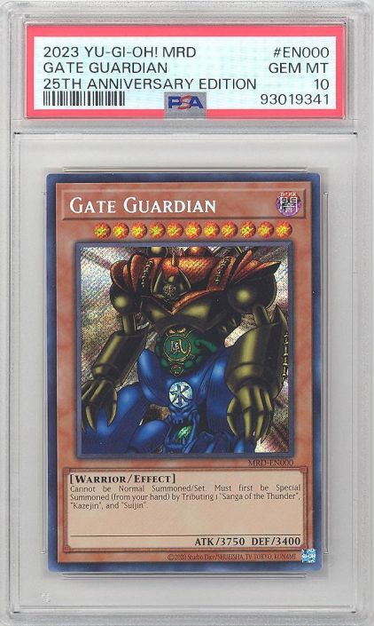 PSA 10 - Yu-Gi-Oh Card 25th Anniversary - MRD-EN000 - GATE GUARDIAN (secret  rare holo) - GEM MINT: BBToyStore.com - Toys, Plush, Trading Cards, Action  Figures & Games online retail store shop sale