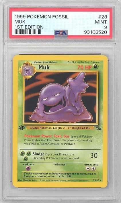 Pokemon Muk 1st Edition retailer 28/62 PSA 9