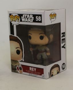 Funko POP! Star Wars The Force Awakens - Vinyl Bobble - REY #58 *NON-MINT BOX*