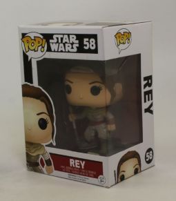 Funko POP! Star Wars The Force Awakens - Vinyl Bobble - REY #58 *NON-MINT BOX*