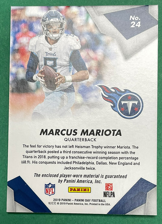 Marcus Mariota in Trading Card Deal With Panini America