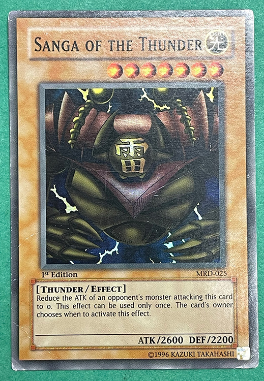 Yu-Gi-Oh Card - MRD-025 - SANGA OF THE THUNDER (super rare holo)(1st Edition) *NM PL*