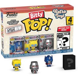 Funko Bitty POP! 4-Pack - Retro Toys (Transformers) - OPTIMUS, BUMBLEBEE, MEGATRON & 1 MYSTERY!