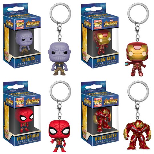 Funko Pocket Pop Keychains Avengers Infinity War Set Of 4 Thanos Iron Man Iron Spider Hul - thanos in roblox roblox avengers infinity war