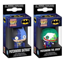 Funko Pocket POP! DC Comics Keychains - SET OF 2 [Patchwork Batman & Joker]