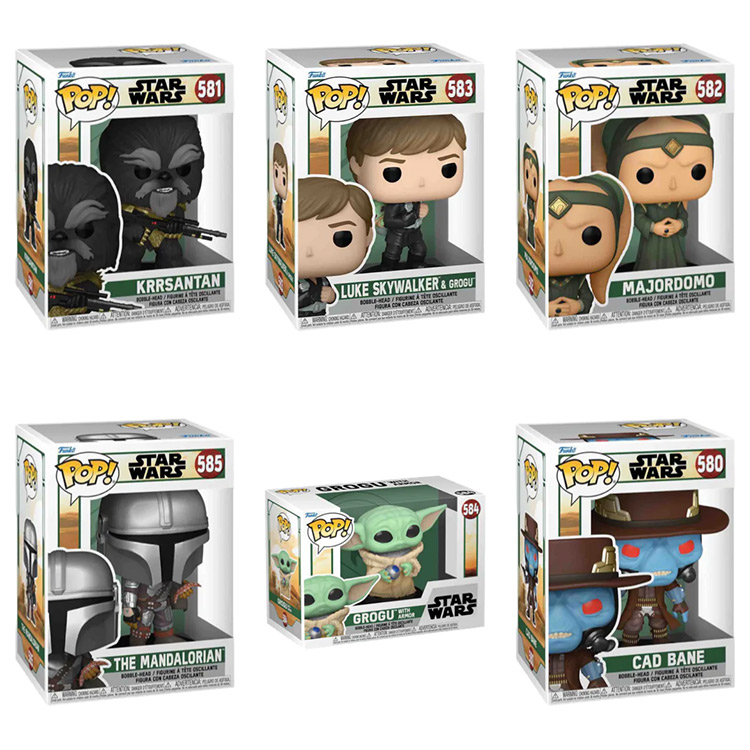 Funko POP! Star Wars - Book of Boba Fett S2 Vinyl Bobble Figures - SET OF 6 (Luke, Grogu, Cad +3)