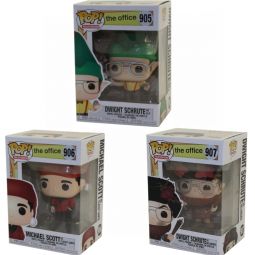 Funko POP! Television - The Office S2 Vinyl Figures - SET OF 3 (Santa Michael & 2 Dwights)