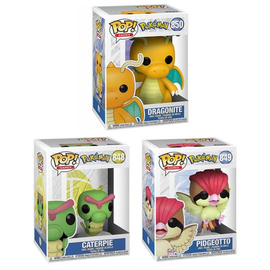Funko POP! Games - Pokemon S11 Vinyl Figures - SET OF 3 (Caterpie,  Dragonite & Pidgeotto):  - Toys, Plush, Trading Cards, Action  Figures & Games online retail store shop sale