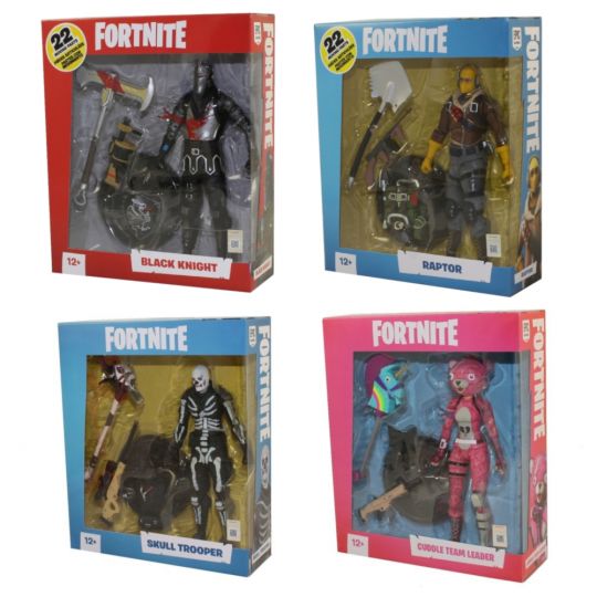 mcfarlane toys action figures fortnite s1 set of 4 raptor black knight skull trooper 1 bbtoystore com toys plush trading cards action figures - black trooper fortnite