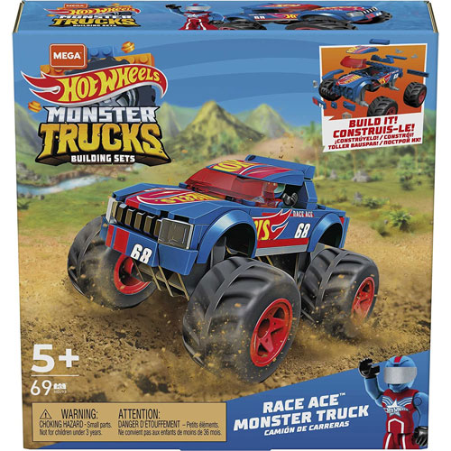 Hot Wheels Ready-to-Race Monster Truck Builder Race Ace, 27-piece