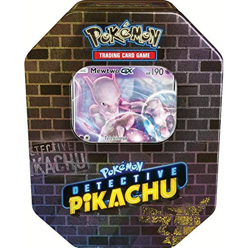 Pokemon Detective Pikachu Collectible Tin Mewtwo Gx 1 Foil 6 Packs - roblox pokemon universe mewtwo code