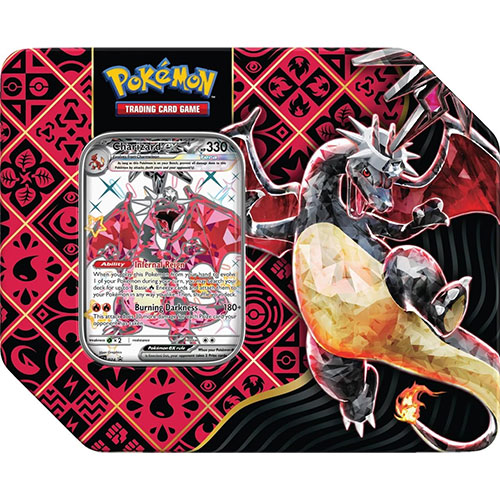 Pokemon 2024 Paldean Fates Collectors Tin - SHINY CHARIZARD EX [1 shiny foil & 5 Packs]