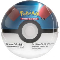 Pokemon Fall 2024 Collectors Poke Ball Tin - GREAT BALL (3 packs & 2 Sticker Sheets)