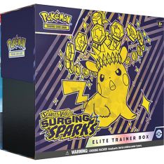 Pokemon Cards - Scarlet & Violet: Surging Sparks - ELITE TRAINER BOX (9 Packs, 65 Sleeves+)