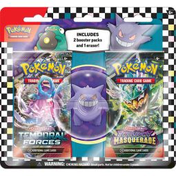 Pokemon TCG Supplies - Back 2 School 2024 GENGAR ERASER BLISTER (1 Eraser & 2 Booster Packs)