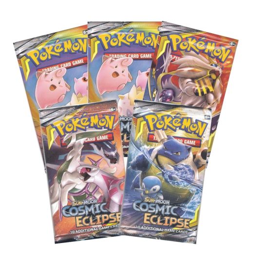 Pokemon Cards Sun Moon Cosmic Eclipse Booster Packs 5 Pack Lot