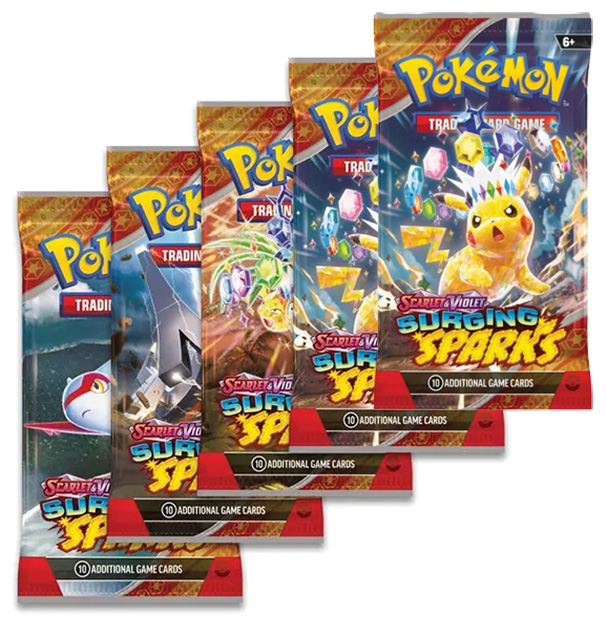 Pokemon Cards - Scarlet & Violet: Surging Sparks - BOOSTER PACKS [5 Pack Lot]