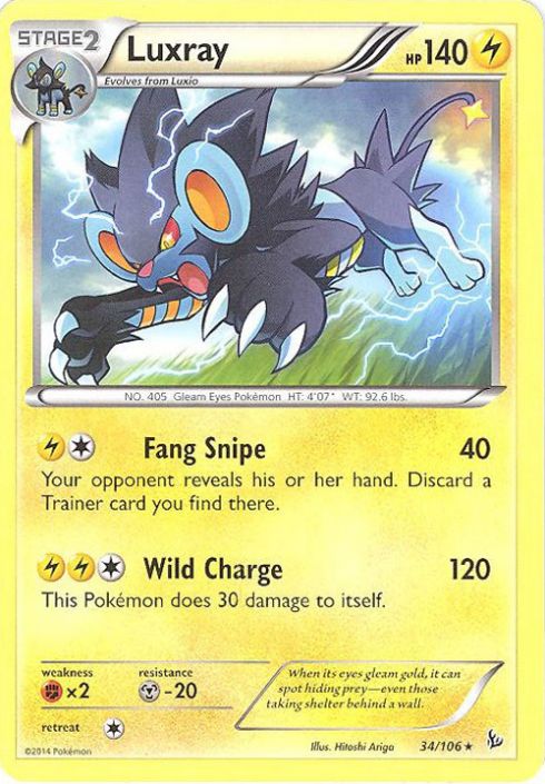 Pokemon Card Xy Flashfire 34106 Luxray Rare