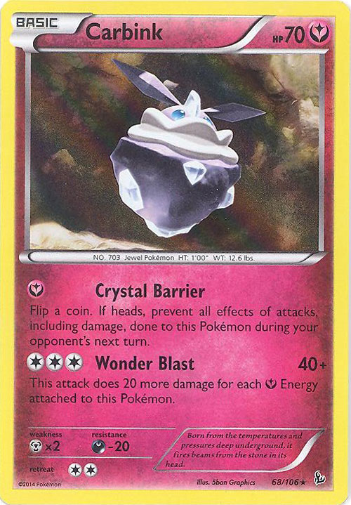 Pokemon Card - XY Flashfire 68/106 - CARBINK (holo-foil